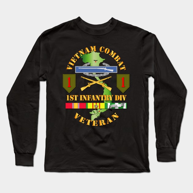 Vietnam Combat Infantry Veteran w 1st Inf Div SSI V1 Long Sleeve T-Shirt by twix123844